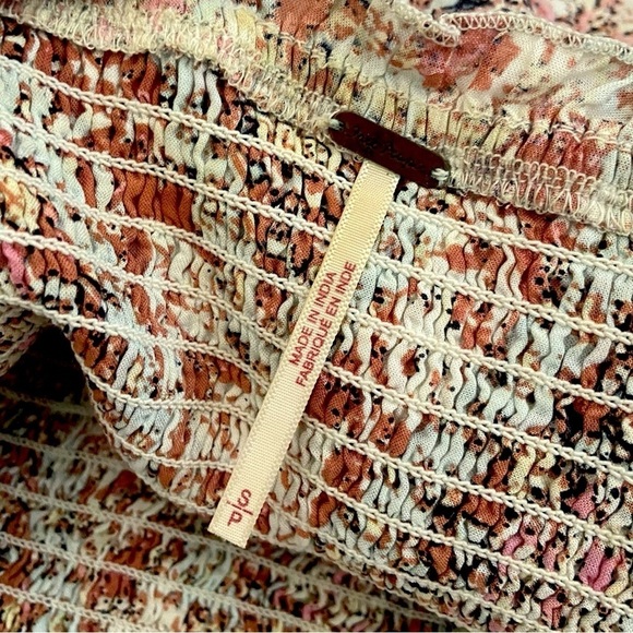 Free People Love Sick Mini Boho Dress Balloon Sleeve Size S Pink Pattern Floral - Picture 7 of 9